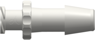 Female Luer Thread Style to 300 Series Barb 1/4" (6.4 mm) ID Tubing White Nylon