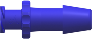Female Luer Thread Style to 300 Series Barb 1/4" (6.4 mm) ID Tubing Blue Nylon