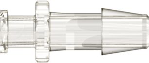 Female Luer Thread Style to 300 Series Barb 1/4" (6.4 mm) ID Tubing Natural Acrylic