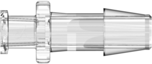 Female Luer Thread Style to 300 Series Barb 1/4" (6.4 mm) ID Tubing Clear Polycarbonate
