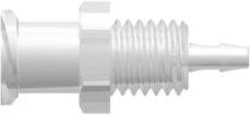 Female Luer Thread Style Panel Mount 1/4-28 UNF to 200 Series Barb 1/16" (1.6 mm) ID Tubing Animal-Free Natural Polypropylene
