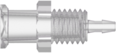Female Luer Thread Style Panel Mount 1/4-28 UNF to 200 Series Barb 1/16" (1.6 mm) ID Tubing Natural Kynar PVDF