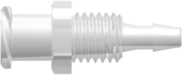 Female Luer Thread Style Panel Mount 1/4-28 UNF to 200 Series Barb 3/32" (2.4 mm) ID Tubing Animal-Free Natural Polypropylene