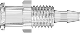 Female Luer Thread Style Panel Mount 1/4-28 UNF to 200 Series Barb 3/32" (2.4 mm) ID Tubing Clear Polycarbonate