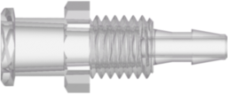 Female Luer Thread Style Panel Mount 1/4-28 UNF to 200 Series Barb 3/32" (2.4 mm) ID Tubing Natural Kynar PVDF