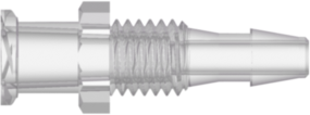 Female Luer Thread Style Panel Mount 1/4-28 UNF to 200 Series Barb 1/8" (3.2 mm) ID Tubing Natural Kynar PVDF