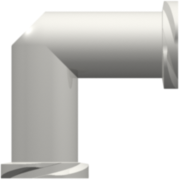 Female Luer Thread Style Elbow White Nylon