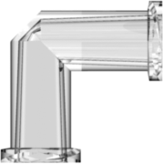 Female Luer Thread Style Elbow Clear Polycarbonate