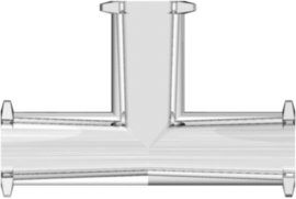 Female Luer Lug Style Tee Clear Polycarbonate