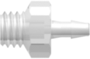 10-32 UNF Thread with 1/4" Hex to 200 Series Barb 1/16" (1.6 mm) ID Tubing Animal-Free Natural Polypropylene
