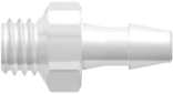 10-32 UNF Thread with 1/4" Hex to 200 Series Barb 3/32" (2.4 mm) ID Tubing Animal-Free Natural Polypropylene