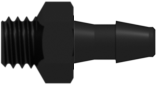 10-32 UNF Thread with 1/4" Hex to 200 Series Barb 3/32" (2.4 mm) ID Tubing Animal-Free Black PP