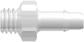 10-32 UNF Thread with 1/4" Hex to 400 Series Barb 1/8" (3.2 mm) ID Tubing Animal-Free Natural Polypropylene