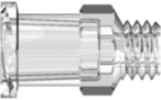 Female Luer Thread Style with 1/4" Hex to 10-32 UNF Thread Clear Polycarbonate