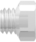 10-32 UNF Thread Plug with 1/4" Hex Animal-Free Natural Polypropylene