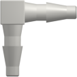 Elbow Tube Fitting with Classic Series Barbs 1/16" (1.6 mm) ID Tubing White Nylon