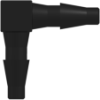 Elbow Tube Fitting with Classic Series Barbs 1/16" (1.6 mm) ID Tubing Black Nylon