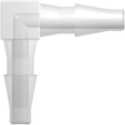 Elbow Tube Fitting with Classic Series Barbs 1/16" (1.6 mm) ID Tubing Animal-Free Natural Polypropylene