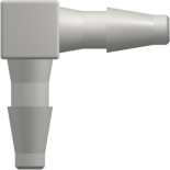 Elbow Tube Fitting with Classic Series Barbs 3/32" (2.4 mm) ID Tubing White Nylon
