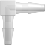 Elbow Tube Fitting with Classic Series Barbs 3/32" (2.4 mm) ID Tubing Animal-Free Natural Polypropylene