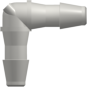 Elbow Tube Fitting with 200 Series Barbs 1/16" (1.6 mm) ID Tubing White Nylon
