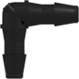 Elbow Tube Fitting with 200 Series Barbs 1/16" (1.6 mm) ID Tubing Black Nylon