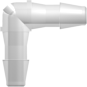 Elbow Tube Fitting with 200 Series Barbs 1/16" (1.6 mm) ID Tubing Animal-Free Natural Polypropylene