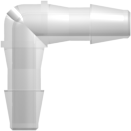 Elbow Tube Fitting with 200 Series Barbs 3/32" (2.4 mm) ID Tubing Animal-Free Natural Polypropylene