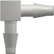 Elbow Tube Fitting with Classic Series Barbs 1/8" (3.2 mm) ID Tubing White Nylon