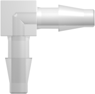 Elbow Tube Fitting with Classic Series Barbs 1/8" (3.2 mm) ID Tubing Animal-Free Natural Polypropylene