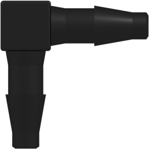 Elbow Tube Fitting with Classic Series Barbs 3/16" (4.8 mm) ID Tubing Black Nylon