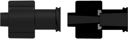 Male Luer Integral Lock Ring to Female Luer Thread Style Coupler Black Nylon