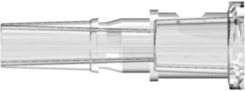 Male Luer to Female Luer Thread Style Coupler (May be used with separate rotating lock ring; FSLLR) Clear Polycarbonate