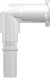 Male Luer to Female Luer Thread Style Elbow (May be used with separate rotating lock ring; FSLLR) Animal-Free Natural Polypropylene