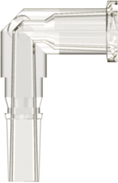 Male Luer to Female Luer Thread Style Elbow (May be used with separate rotating lock ring; FSLLR) Terlux 2802TR Natural ABS
