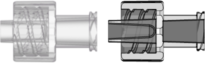 Male Luer Integral Lock Ring to Female Luer Thread Style Plug Natural Kynar PVDF