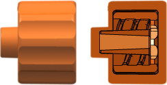 Male Luer Integral Lock Ring Plug Closed at Grip Orange Nylon