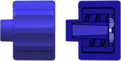 Male Luer Integral Lock Ring Plug Closed at Grip Blue Nylon