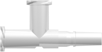 Female Luer Thread Style (2) to Male Luer Tee (May be used with separate rotating lock ring; FSLLR) Animal-Free Natural Polypropylene
