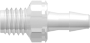 M5x.8 Thread with 1/4" Hex to 200 Series Barb 3/32" (2.4 mm) ID Tubing Animal-Free Natural Polypropylene