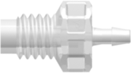 M6x1 Thread with 5/16" Hex to 200 Series Barb 1/16" (1.6 mm) ID Tubing Animal-Free Natural Polypropylene