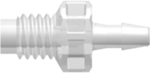 M6x1 Thread with 5/16" Hex to 200 Series Barb 3/32" (2.4 mm) ID Tubing Animal-Free Natural Polypropylene