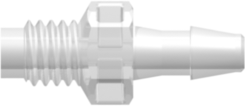 M6x1 Thread with 5/16" Hex to 200 Series Barb 1/8" (3.2 mm) ID Tubing Animal-Free Natural Polypropylene