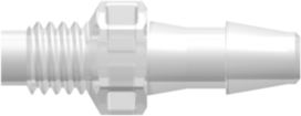 M6x1 Thread with 5/16" Hex to 200 Series Barb 5/32" (4.0 mm) ID Tubing Animal-Free Natural Polypropylene