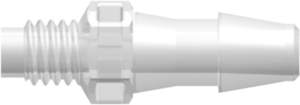 M6x1 Thread with 5/16" Hex to 200 Series Barb 3/16" (4.8 mm) ID Tubing Animal-Free Natural Polypropylene