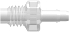 M6x1 Thread with 5/16" Hex to 400 Series Barb 1/8" (3.2 mm) ID Tubing Animal-Free Natural Polypropylene