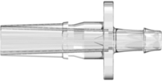 Male Luer to 500 Series Barb 3/32" (2.4 mm) ID Tubing (May be used with separate stationary lock ring; FSLLR) Clear Polycarbonate