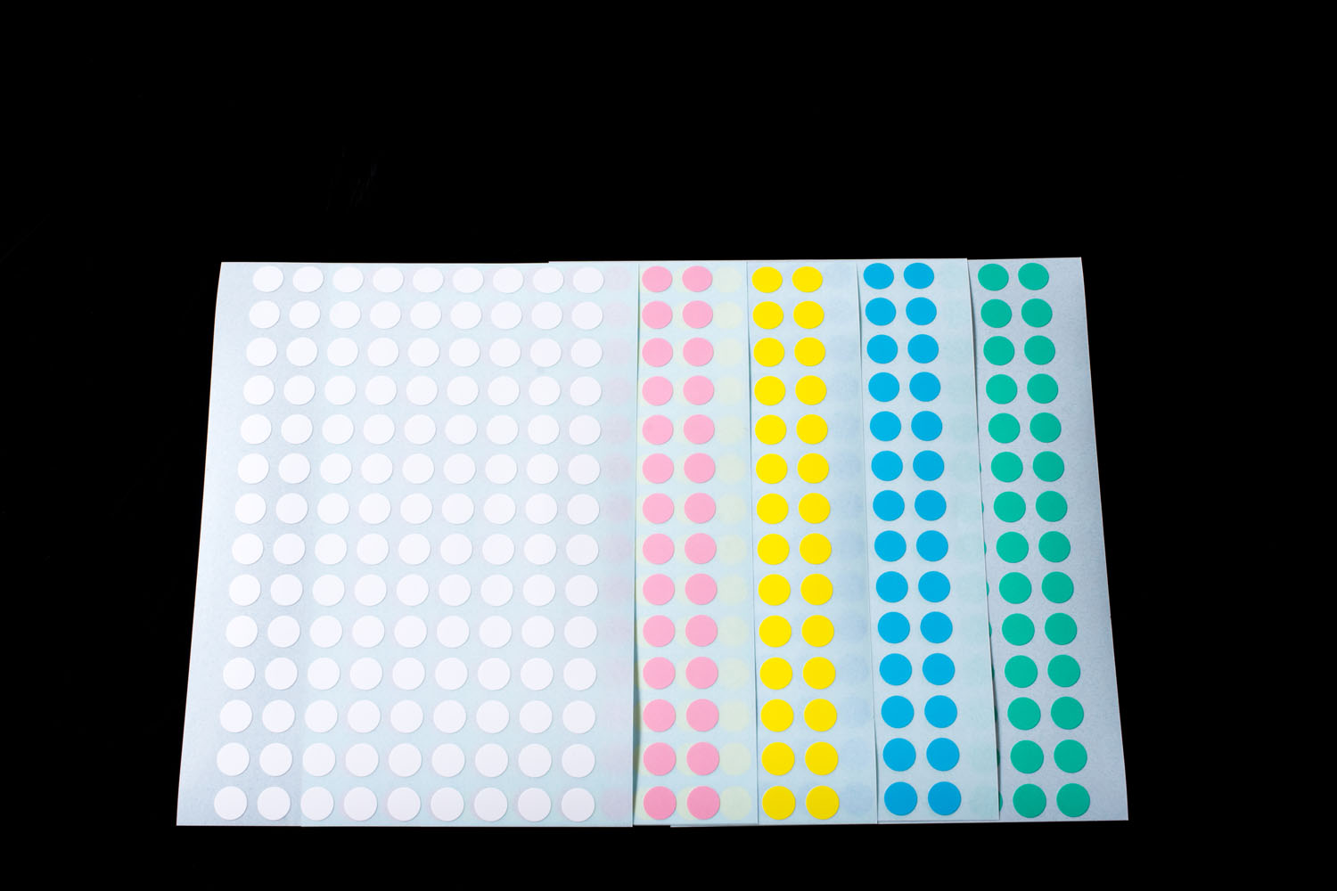 パステルドットラベル 色:5色ミックス(ブルー/グリーン/ピンク/イエロー/ホワイト) ラベルサイズ:φ8mm 1260枚/袋