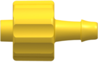 Male Luer Integral Lock Ring to 500 Series Barb 1/8" (3.2 mm) ID Tubing Yellow Nylon