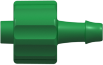 Male Luer Integral Lock Ring to 500 Series Barb 1/8" (3.2 mm) ID Tubing Green Nylon